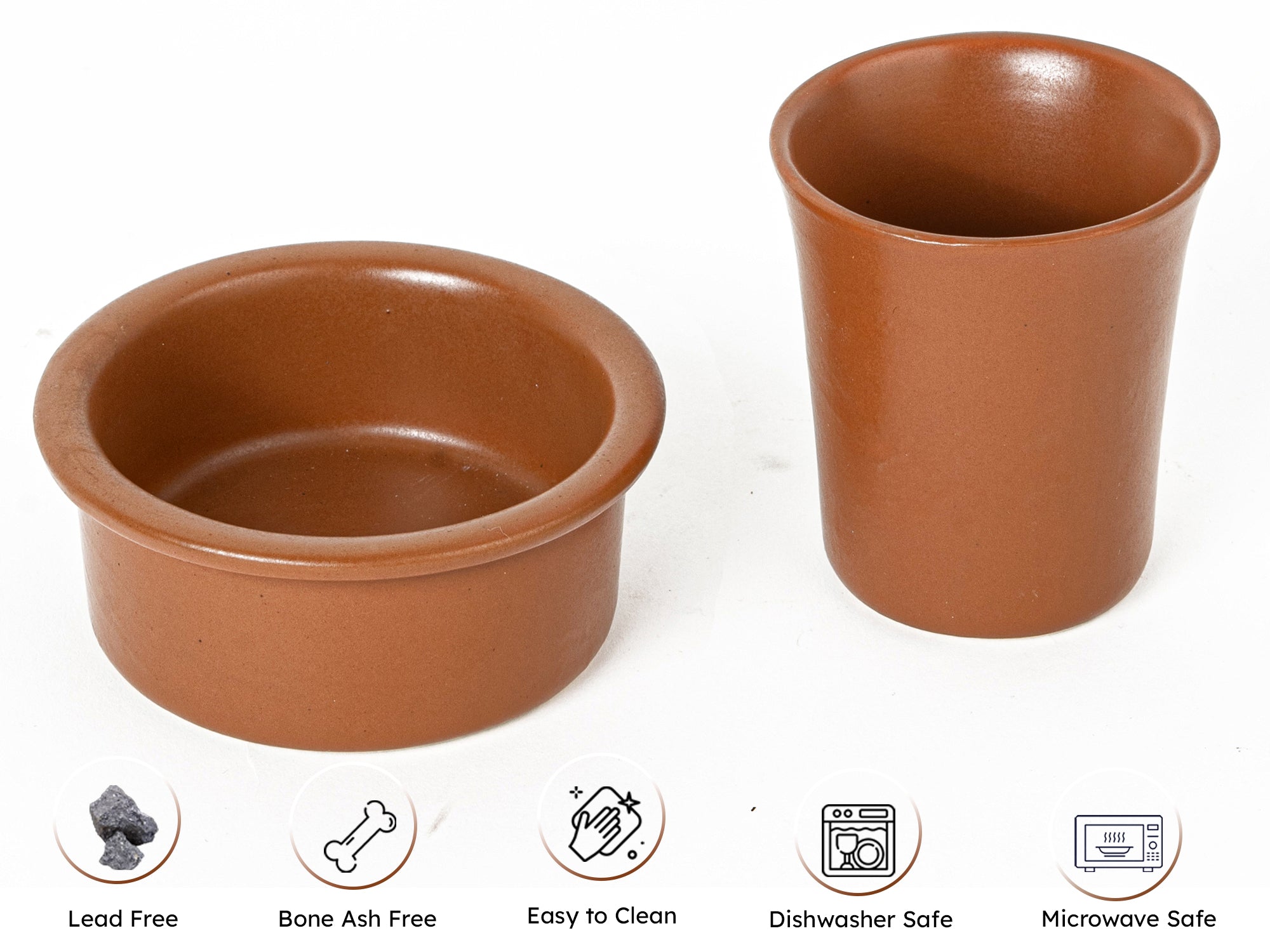 Terracotta Soil Premium Ceramic Dawara Set of 2