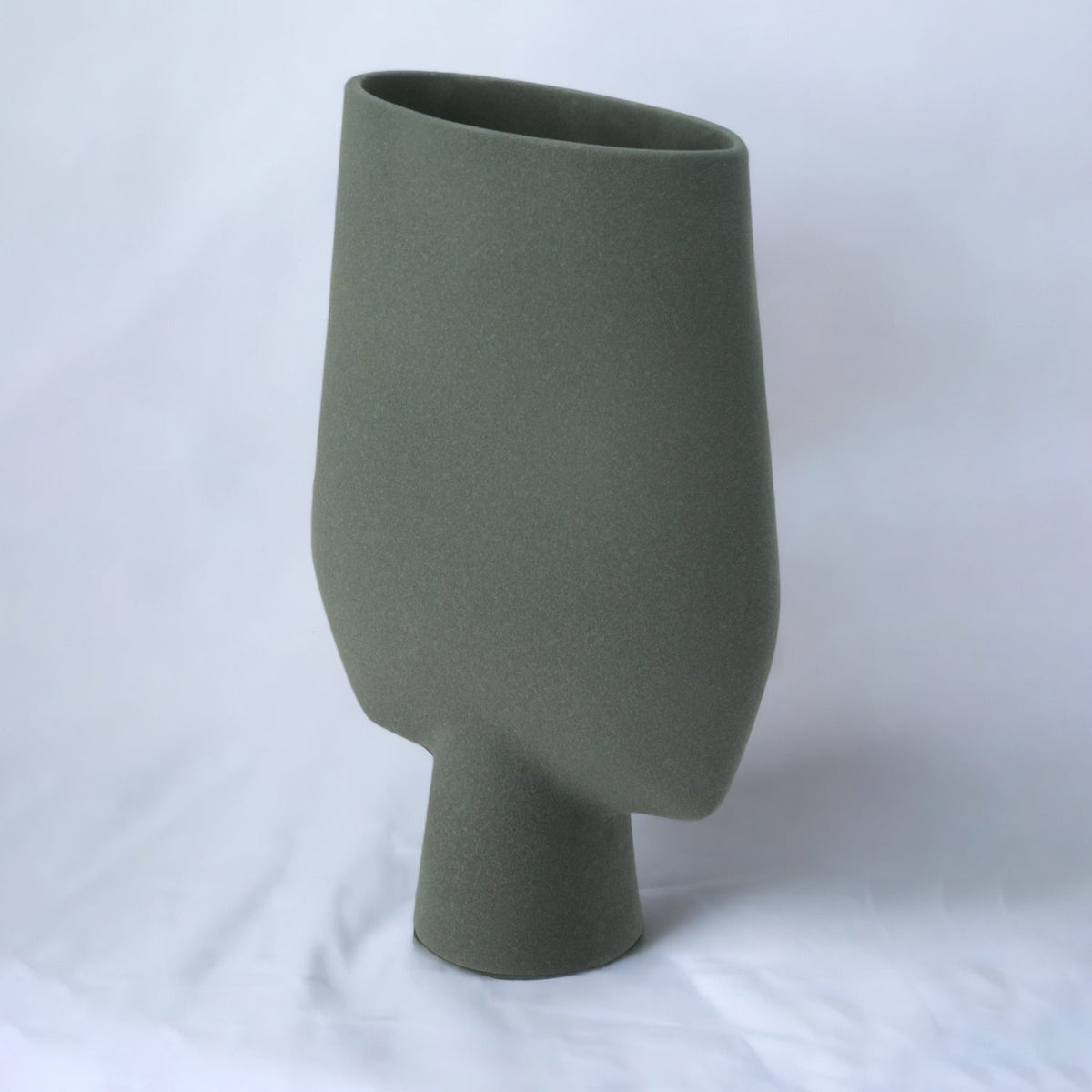 Bodhi House Ceramic Handcrafted Modern Abstract Square Minimalist Aesthetic Flower Vase for Home Decor and Gifting Vases | Matte Finish | Decorative Flower Vase for Living Room - Bottle Green | Set of 2 Bodhi House