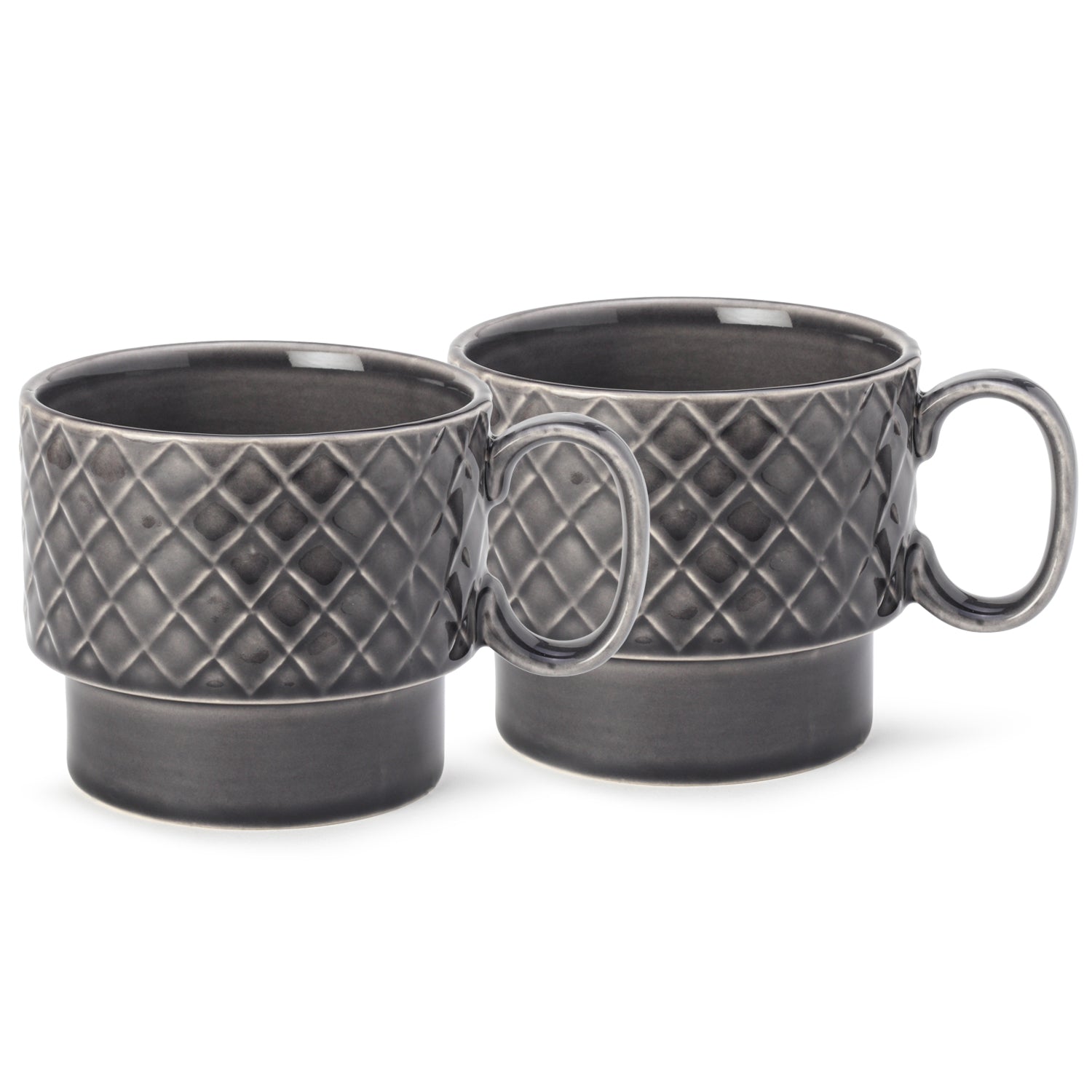 Ash Grey Ceramic Cups Set of 2 Pieces (500 ml)