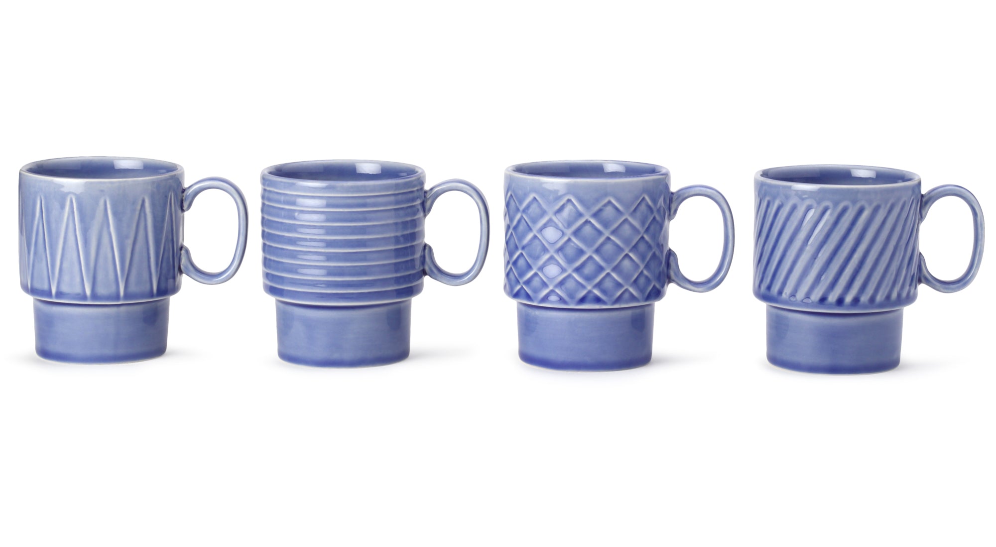 Mist Blue Ceramic Cups Set of 4 Pieces (150 ml)