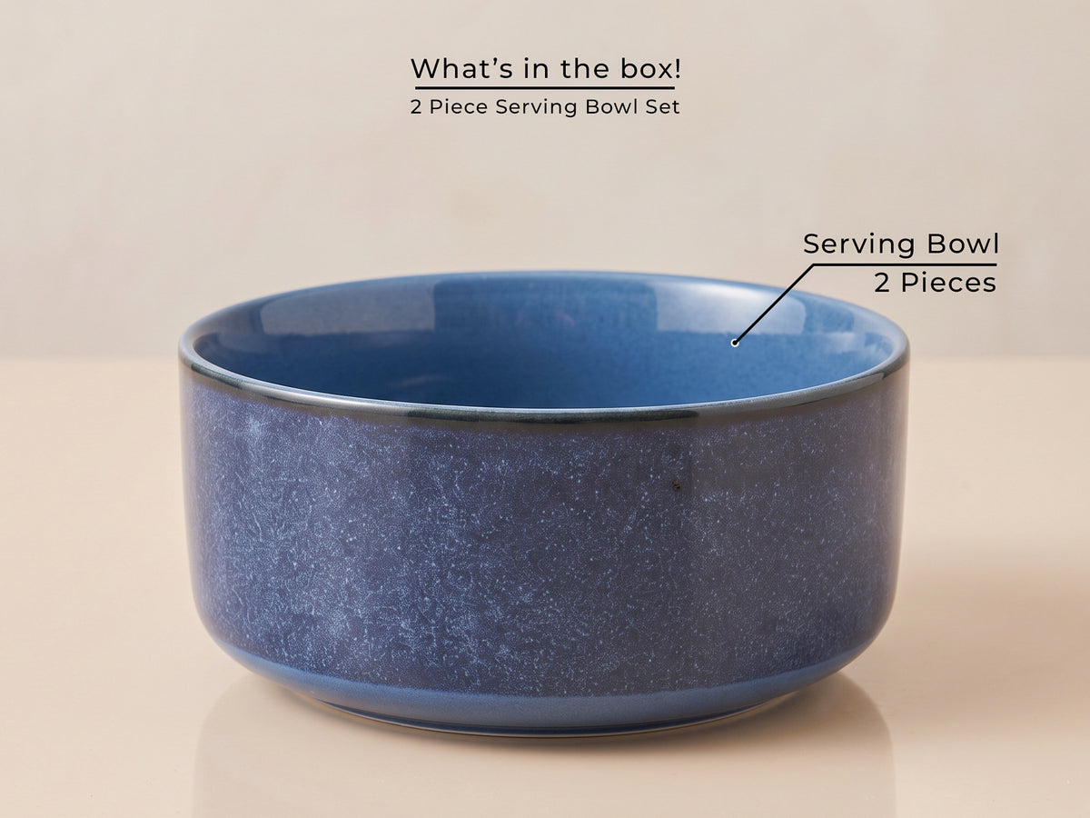 Reactive Blue Serving Bowls | 2 pcs