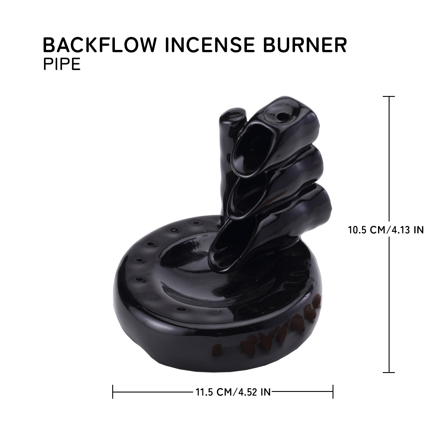 Pipe Smoke Fountain Back Flow Incense Burner With 20 Incense Cones