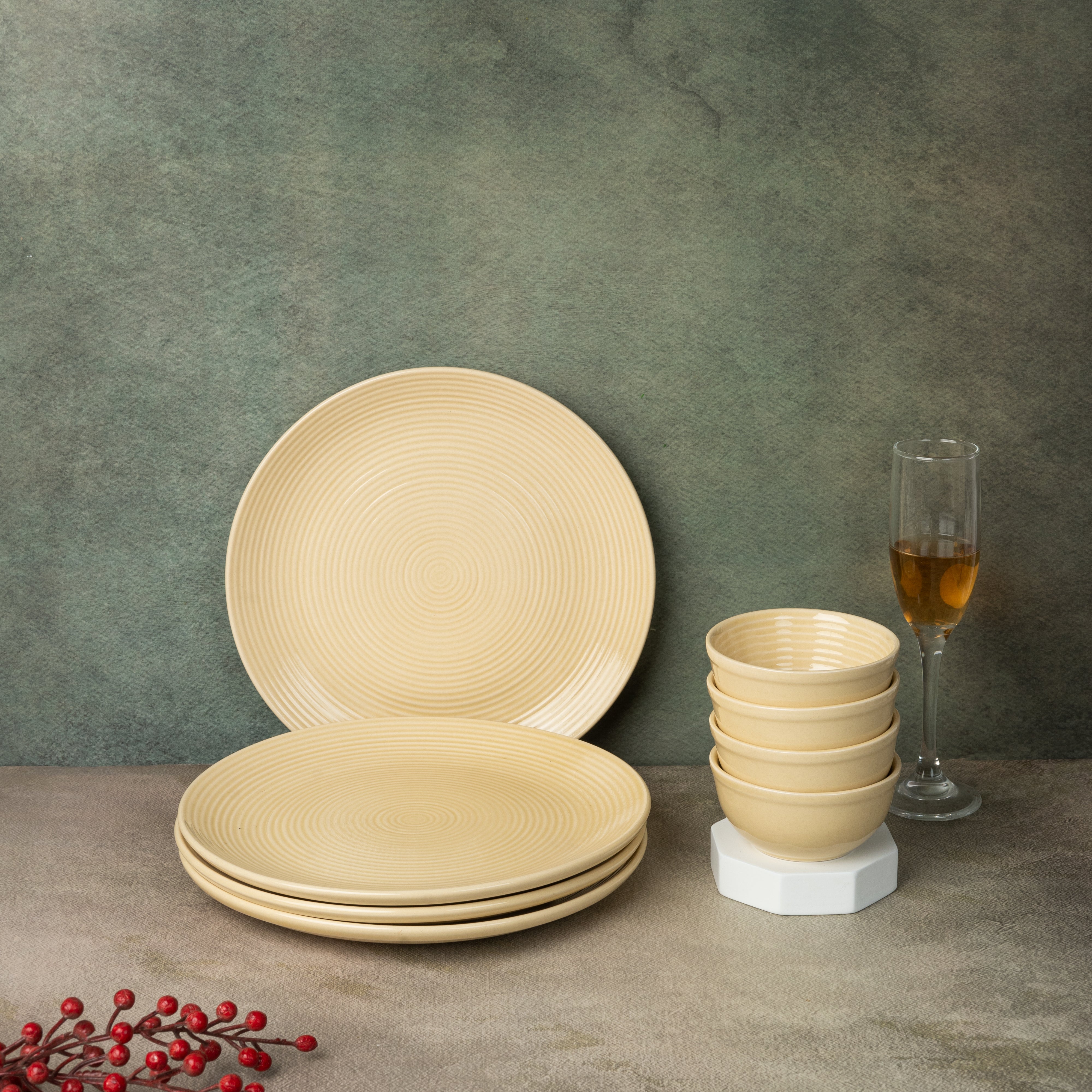 Acorn Premium Ceramic Dinner Set Of 8 Pcs