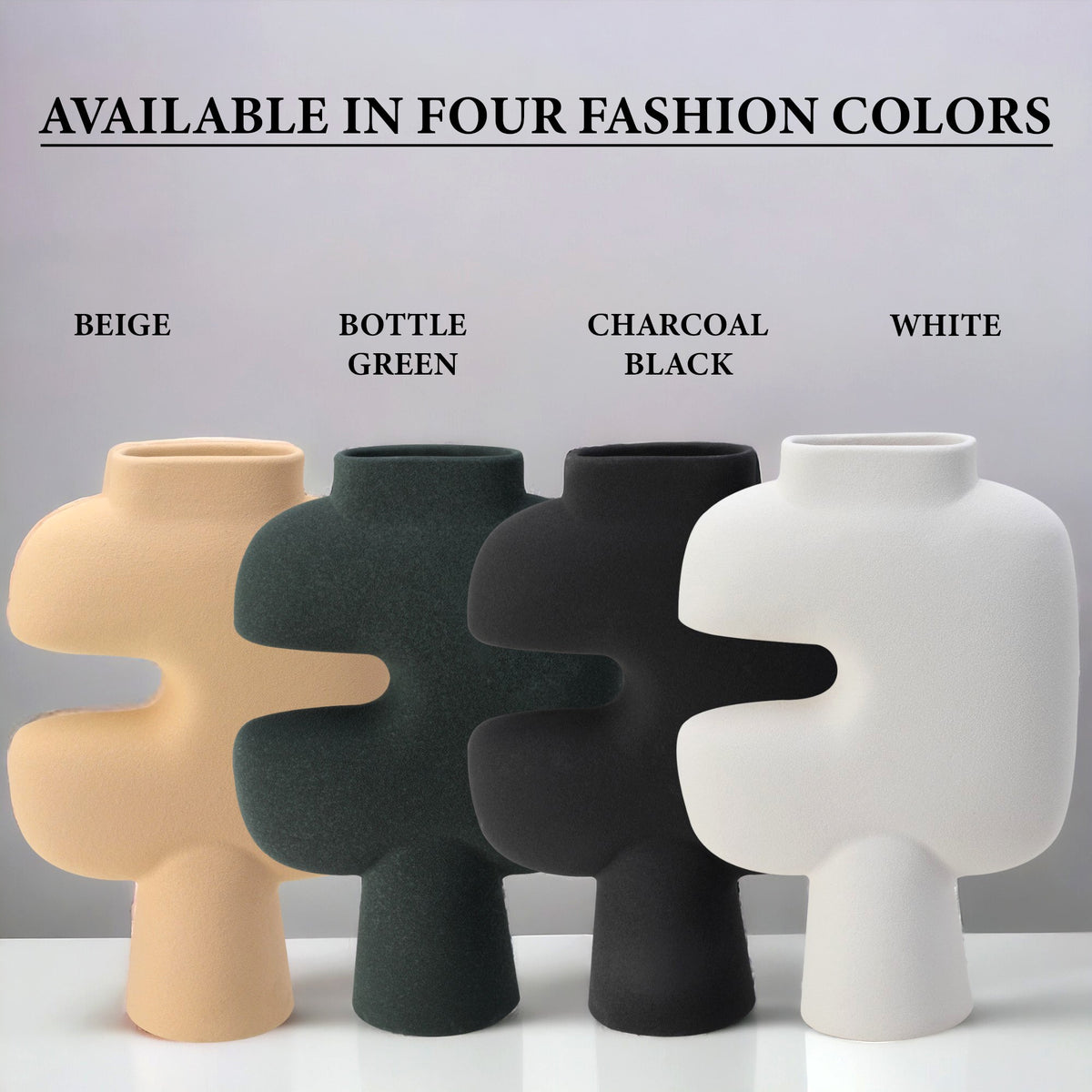 Bodhi House Ceramic Handcrafted Modern Abstract Tribal Minimalist Aesthetic Flower Vase for Home Decor and Gifting Vases | Matte Finish | Decorative Flower Vase for Living Room - Bottle Green Bodhi House