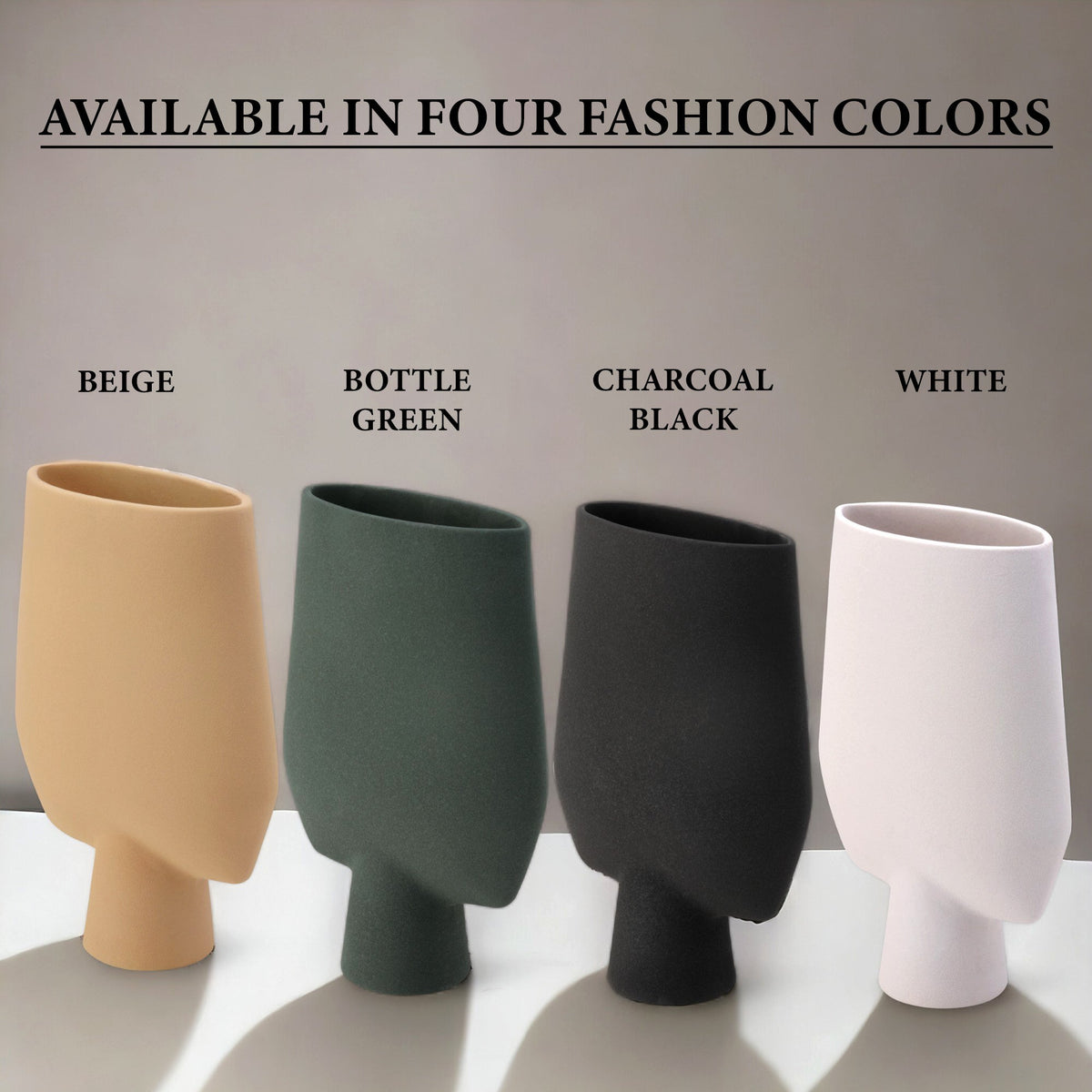 Bodhi House Ceramic Handcrafted Modern Abstract Square Minimalist Aesthetic Flower Vase for Home Decor and Gifting Vases | Matte Finish | Decorative Flower Vase for Living Room - Bottle Green Bodhi House