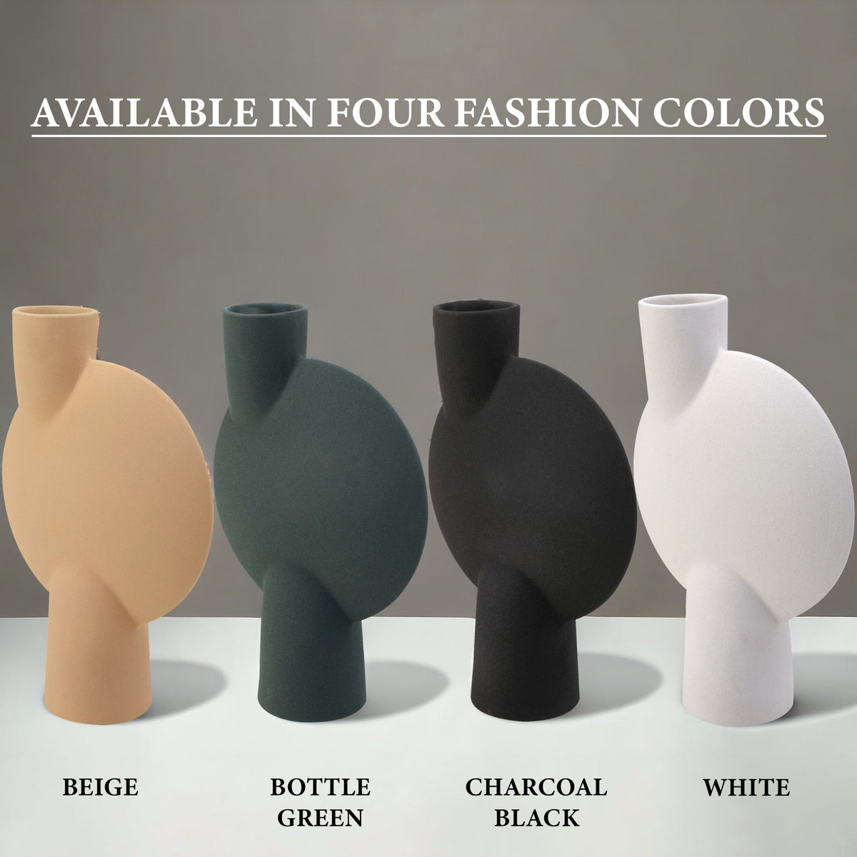 Bodhi House Ceramic Handcrafted Modern Abstract Bubl Minimalist Aesthetic Flower Vase for Home Decor and Gifting Vases | Matte Finish | Decorative Flower Vase for Living Room - White | Set of 2 Bodhi House